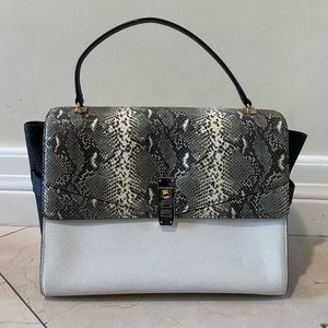 Henri Bendel Bag/Purse. Uptown Top Handle Snake & Natural Multicolor. Like New.